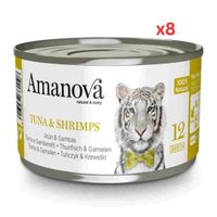 Amanova Canned Cat Tuna & Shrimps Broth - 70G Pack Of 8 - thumbnail