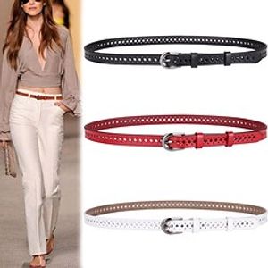 Women's PU Buckle Belt Wide Belt PU Leather Metal Bucke Geometric Business Formal Party Daily White Black Red Brown Lightinthebox