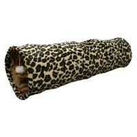 Flamingo Leopard Tunnel with Ball Brown Cat Toy 90X25cm