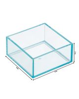 Interdesign Small Clarity Drawer Organizer With Edge Glow 4.01 x 4.01 x 2 inch Turquoise