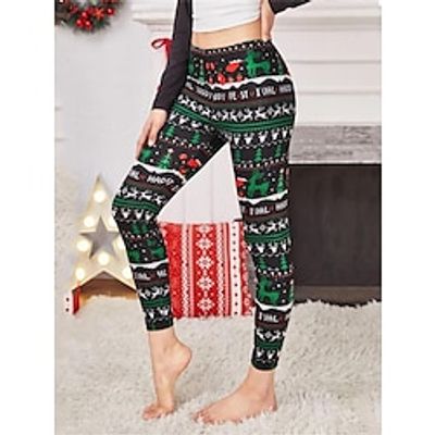 Women's Christmas Leggings Christmas Tree Reindeer Full Length Active Vacation Daily Depression Green Pink S M Fall Winter Lightinthebox