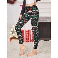 Women's Christmas Leggings Christmas Tree Reindeer Full Length Active Vacation Daily Depression Green Pink S M Fall Winter Lightinthebox - thumbnail