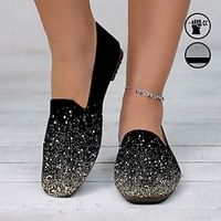 Women's Flats Slip-Ons Loafers Print Shoes Plus Size Flyknit Shoes Party Office New Year 3D Contrast Color Summer Winter Flat Heel Square Toe Closed Toe Fashion Classic Casual Tissage Volant Loafer Lightinthebox - thumbnail