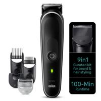 Braun All-in-One Style Kit Series 5, 9-in-1 Curated Kit for Head-To-Toe Styling, Beard, Hair, Ears & Nose With 100-min Runtime, 100% Waterproof, Pouch, Grey - MGK 5410