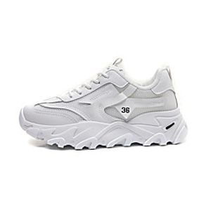 Women's Trainers Athletic Shoes Flat Heel Round Toe Booties Ankle Boots Daily Work Leather Mesh Solid Colored Black  Beige White Beige Lightinthebox