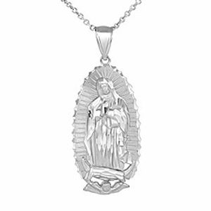sterling silver blessed our lady of guadalupe miraculous medal pendant necklace (1.2), 22 Lightinthebox