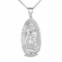 sterling silver blessed our lady of guadalupe miraculous medal pendant necklace (1.2), 22 Lightinthebox - thumbnail