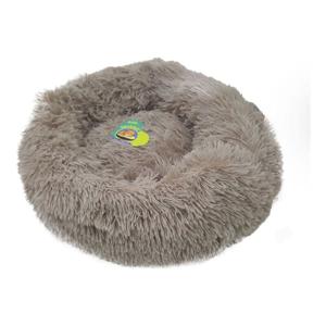 Nutrapet Grizzly Velor Plush Round Pet Bed Beige Large - 71 x 20 cm