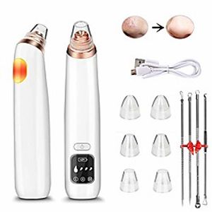 blackhead remover pore cleaner vacume extractor hot compress skin beauty facial cleaning equipment usb rechargeable led display pimple acne comedone cleanning kit with 3 modes and 6 suction probes Lightinthebox