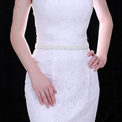 Other Material Wedding  Party  Evening Sash With Imitation Pearl  Splicing Women's Sashes Lightinthebox