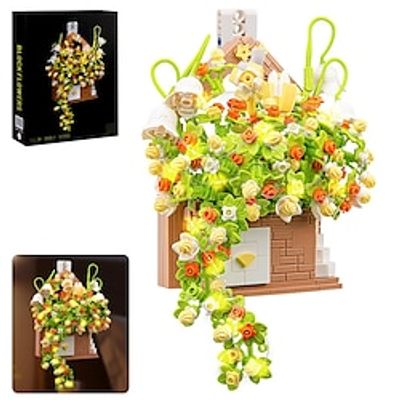 Flower Bouquet Building Set Flowers House Bonsai Plants with LED Light Botanical Collection Wall Decor Creative Building Toy Gift for Adults Kids Lightinthebox