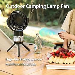 Portable Camping Fan Light with Remote Control - 10 000mAhCapacity 3 Adjustable Speeds UsB charging Tripod Stand RV TentCeiling Fan Bobble Fan Outdoor Use Lightinthebox