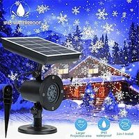 Christmas Laser Light Decoration Solar Power Snowflakes Projector Light White Snowflake Outdoor Waterproof Landscape Lamp Xmas Decor miniinthebox - thumbnail