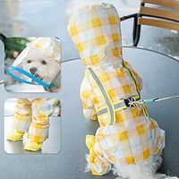 Cute Pet Dog Raincoat,Rain Jacket Full Body Coverage with Hat, Reflective Night Light Strip,Double Layered Waterproof Rain Jacket, Bear Shape Pet Dog Hooded Cloak miniinthebox - thumbnail