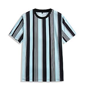 Men's T-shirt Suits T shirt Other Prints Color Block Short Sleeve Casual Tops Blue miniinthebox