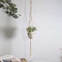 Nordic Home Wall Plant Hanger Decoration Bohemian Hand Woven Net Pocket Home Decoration Flowerpot Hanging Basket Plant Decoration Net Pocket Tapestry Lightinthebox - thumbnail