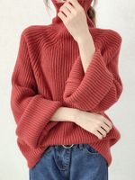 Pure Color Turtleneck Knitted Sweaters