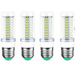 E14/E27 4W 72 LEDs LED Bulb Corn Light 12V Low Voltage Solar-powered Light Bulbs Not Dimmable 3000K 6000K 400LM (4Pcs) Lightinthebox