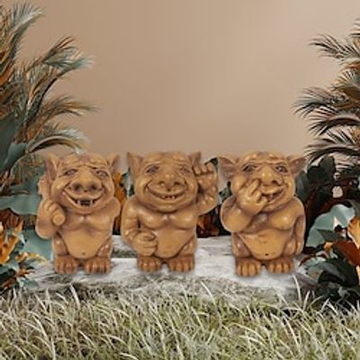 Gargoyle Statue - Garden Guardian, Picking Nose Gothic Gargoyle Statue, Resin Sculpture Troll | Outdoor Decorative Art Crafts Ornaments Lightinthebox