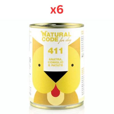 Natural Code Duck Rabbit & Potatoes Pate Wet Dog Food 400G (Pack of 6) Natural Code Duck Rabbit & Potatoes Pate Wet Dog Food 400G (Pack of 6)