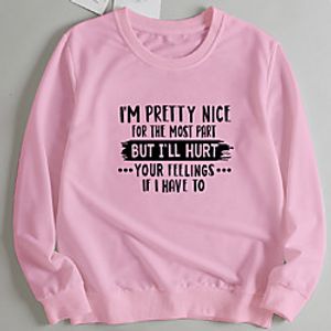 Women's Pullover Sweatshirt Letter Print Casual Hot Stamping Casual Hoodies Sweatshirts  Wine Red Blushing Pink Red Lightinthebox