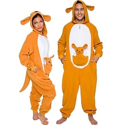 Adults' Kigurumi Pajamas Nightwear Onesie Pajamas Animal Cartoon Onesie Pajamas Funny Costume Flannel Cosplay For Men and Women Carnival Animal Sleepwear Cartoon Lightinthebox