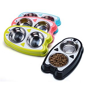 Dog Cat Bowls  Water Bottles  Feeding Bowl  Dog Cat Bowls Stainless steel Double-Sided Durable No-Spill Solid Colored Black Blue Pink Bowls  Feeding Lightinthebox