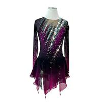 Figure Skating Dress Women's Girls' Ice Skating Dress Violet Mesh Spandex Lace Training Skating Wear Crystal / Rhinestone Figure Skating Lightinthebox