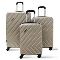 PARA JOHN 3-Piece Hard side ABS Luggage Trolley Set 20/24/28 Inch GOLD