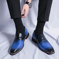 Men's Loafers Slip-Ons Fashion Boots Walking Casual Daily PU Comfortable Booties / Ankle Boots Loafer Black Blue Brown Spring Lightinthebox