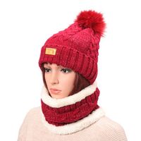 Women Winter Warmer Knitted Hat And Scarves Set