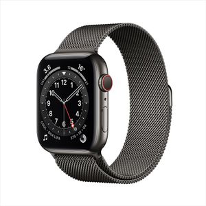 Apple Watch Series 6 GPS+ Cellular, 44mm Graphite Stainless Steel Case with Graphite Milanese Loop