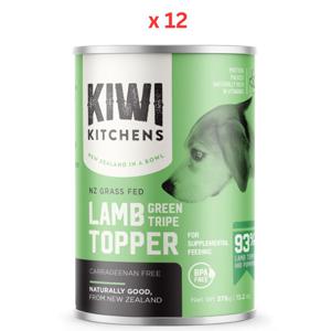 Kiwi Kitchens Grass Fed Lamb Green Tripe Topper For Supplemental Feeding Canned Wet Dog Food 375G Pack Of 12