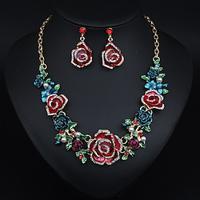 Jewelry Set 3pcs Rhinestone Alloy Earrings Necklace Women's Elegant Vintage Fashion Geometrical Flower Shape Geometric Jewelry Set For Wedding Party Anniversary Lightinthebox