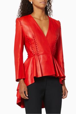 Leather Peplum Biker Jacket Leather Peplum Biker Jacket