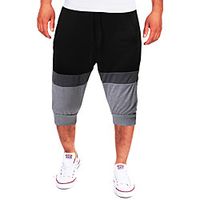 Men's Sports  Outdoors Cotton Loose Sport Casual Shorts Bermuda shorts Pants Solid Colored Short Black Dark Gray / Summer / Elasticity miniinthebox - thumbnail