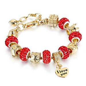 Women's Synthetic Ruby Chain Bracelet Geometrical Flower Fashion Rhinestone Bracelet Jewelry Red / Light Purple / Blue For Daily Work miniinthebox