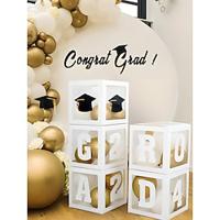 Graduation 2024 Party Decoration Kit - Includes 11.8in Grad Letters, 2024 Number Stickers, Transparent Hollow Balloon Box for Graduation Theme Activities, Perfect for Holiday Decor and Setup Props Lightinthebox