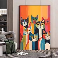 Famous Henri Matisse Cat Art  Home Warming Gift  Hand-painted Animal Lover Gift  Contemporary Bedroom Decor Impressionist Painting Modern Rolled Canvas (No Frame) miniinthebox - thumbnail