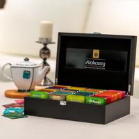 Alokozay Wooden Tea Box 12 Compartments - 144 Assorted Tea Bags X Pack Of 4