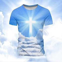 T shirt Tee Cross Crew Neck Clothing Apparel 3D Print Outdoor Street Short Sleeve 3D Print Casual Lightinthebox