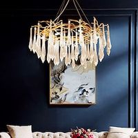 Tree Branches Chandeliers Gold 6080cm Luxury Rectangular Raindrop Crystal Pendant Light 13 Lights Ceiling Hanging Light for Living Dining Room,Foyer,Kitchen Island Lightinthebox