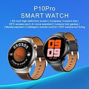 Factory Outlet P10 PRO Smart Watch 1.62 inch Smartwatch Fitness Running Watch Bluetooth Temperature Monitoring Activity Tracker Sedentary Reminder Compatible with Android iOS Women Men Hands-Free miniinthebox