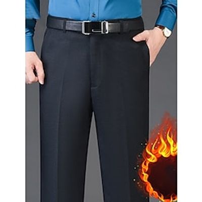 Men's Dress Pants Fleece Pants Winter Pants Trousers Suit Pants Pocket Plain Comfort Breathable Outdoor Daily Going out Fashion Casual Black Dark Gray miniinthebox Men's Dress Pants Fleece Pants Winter Pants Trousers Suit Pants Pocket Plain Comfort Breathable Outdoor Daily Going out Fashion Casual Black Dark Gray miniinthebox