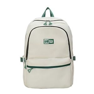 Women's Unisex School Bag Nylon Solid Color Breathable Zipper School Daily Green Blue White Black Red Lightinthebox