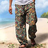 Men's Hawaiian Pants Trousers Outdoor Holiday Vacation Relaxed Fit Micro-elastic Lightinthebox