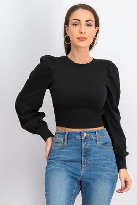 Womens Ballon Sleeve Blouse Black Womens Ballon Sleeve Blouse Black