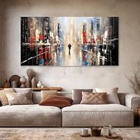 Handmade Oil Painting Canvas Wall Art Decoration Abstract Architecture Streetscape Landscape for Home Decor Rolled Frameless Unstretched Painting Lightinthebox