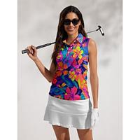 Women's Golf Polo Shirt Blue Sleeveless Top Ladies Golf Attire Clothes Outfits Wear Apparel Lightinthebox