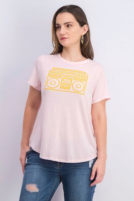 Womens Graphic Print Tee Blush Pink Womens Graphic Print Tee Blush Pink